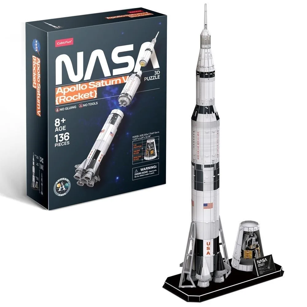 20231114151856_puzzle_nasa_apollo_saturn_v_rocket_3d_136_kommatia_ds1059h Nasa Apollo Saturn V Rocket Puzzle 3D 136pcs DS1059H - Image 1