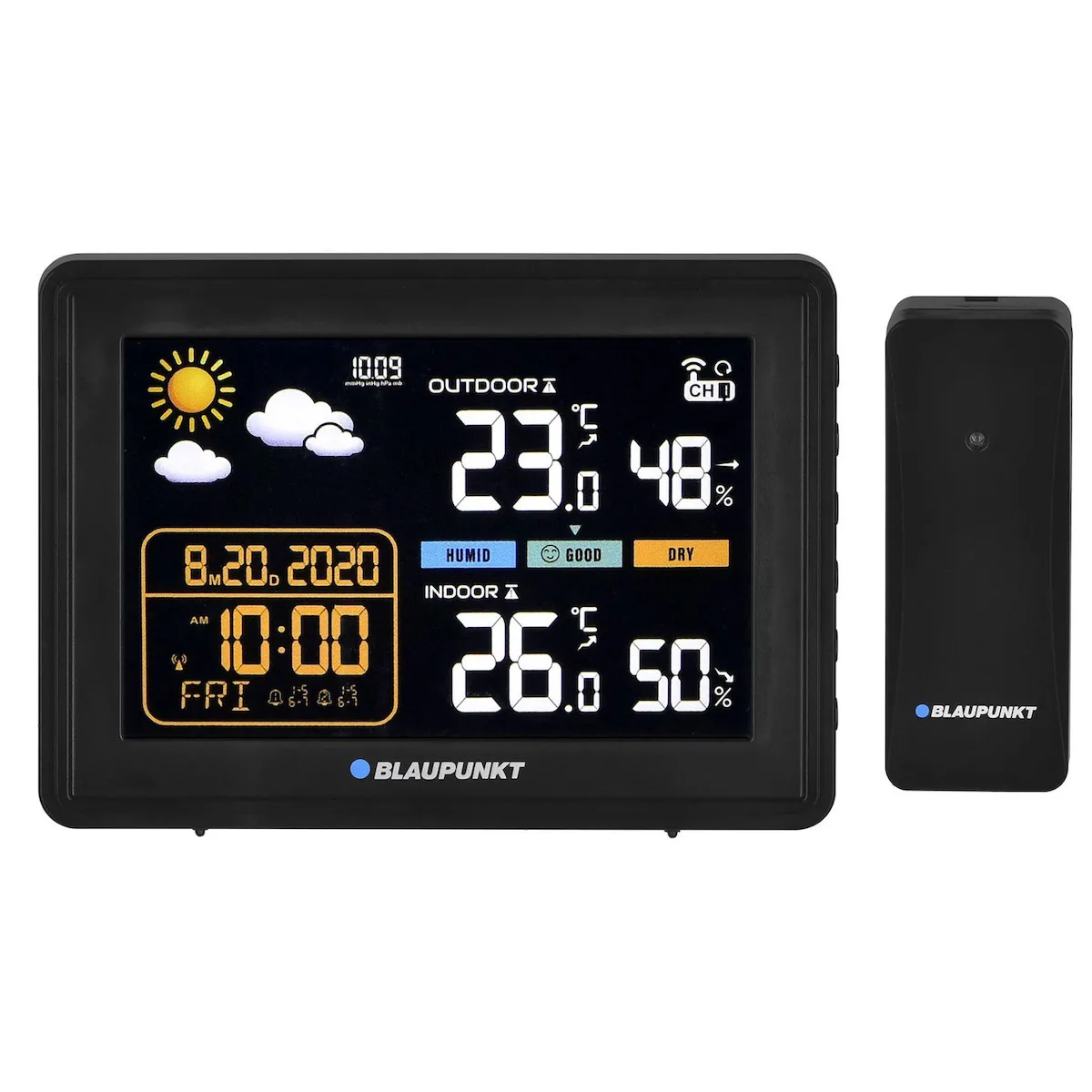 Blaupunkt 13-WS30BK Ασύρματος Μετεωρολογικός Σταθμός Αναλογικός Επιτραπέζιος Μαύρος - Image 1