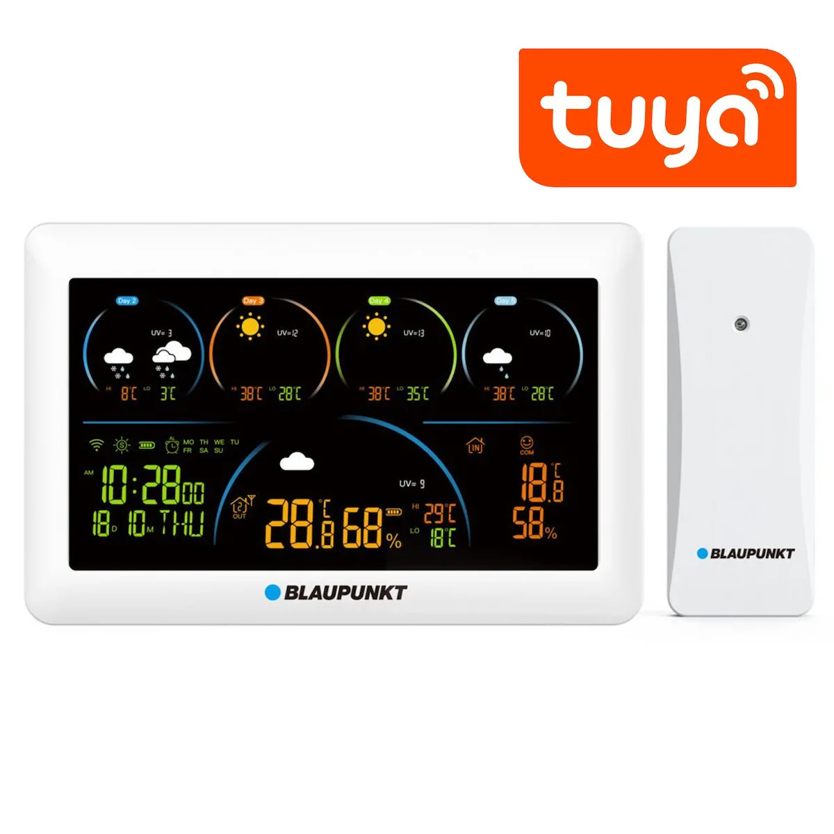 20231128114058_blaupunkt_13_ws50wh_asyrmatos_meteorologikos_stathmos_psifiakos_epitrapezios_leykos Blaupunkt 13-WS50WH Ασύρματος Μετεωρολογικός Σταθμός Ψηφιακός Επιτραπέζιος Λευκός - Image 1