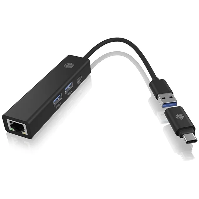 Icy Box USB 3.2 Hub 3 Θυρών με σύνδεση USB-A / USB-C (IB-HUB1439-LAN) - Image 1