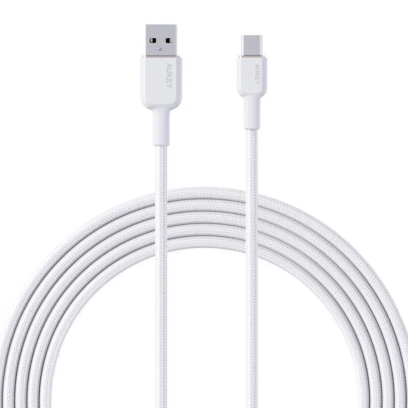 20240108094328_aukey_usb_2_0_cable_usb_c_male_usb_a_leyko_1m_cb_nac1 Aukey CB-NAC1 USB 2.0 Cable USB-C male - USB-A Λευκό 1m - Image 1