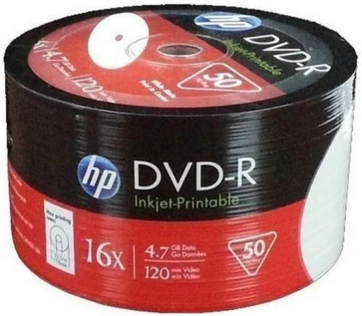 HP Εγγράψιμα DVD-R 16x Printable 4.7GB Cake Box 50τμχ (HPP1650-) - Image 1