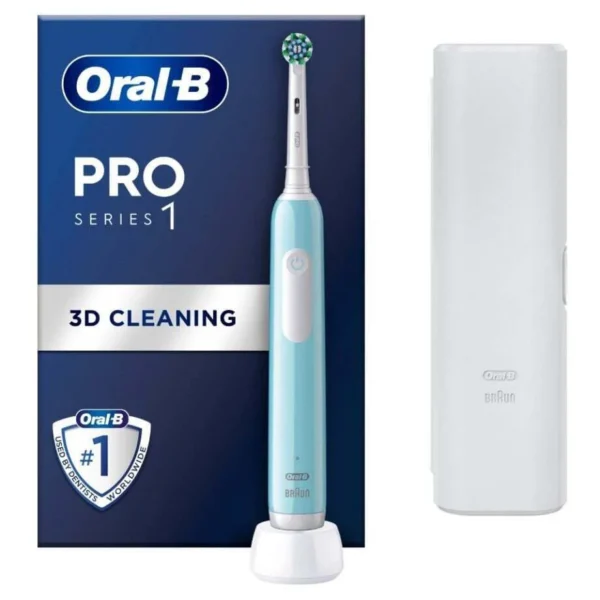 Oral-B Pro Series 1 Ηλεκτρική Οδοντόβουρτσα με Αισθητήρα Πίεσης και Θήκη Ταξιδίου Μπλε