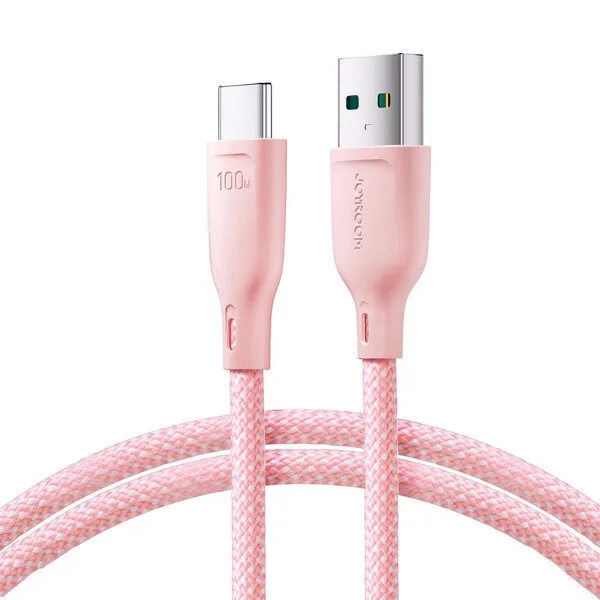 Joyroom SA34-AC6 Braided USB 2.0 Cable USB-C male - USB-A 100W Πολύχρωμο 1m - Image 1