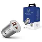 3MK Φορτιστής Αυτοκινήτου 45W 25A Γρήγορης Φόρτισης με Θύρες: 1xUSB 1xType-C Γκρι