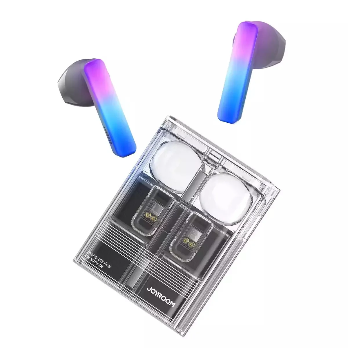 Joyroom JR-TC1 LED Lights Earbud Bluetooth Handsfree Ακουστικά με Θήκη Φόρτισης Μαύρα - Image 1