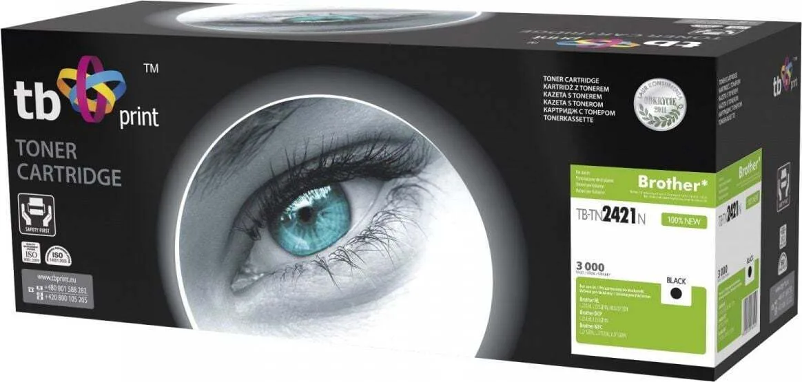 TB Print Συμβατό Toner για Laser Εκτυπωτή Brother TB-TN2421N, TN2421 Μαύρο (TB-TN2421N) - Image 1