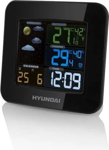 Hyundai Ws 8446 HY-WS8446 Ασύρματος Μετεωρολογικός Σταθμός Ψηφιακός Επιτραπέζιος Μαύρος - Image 1