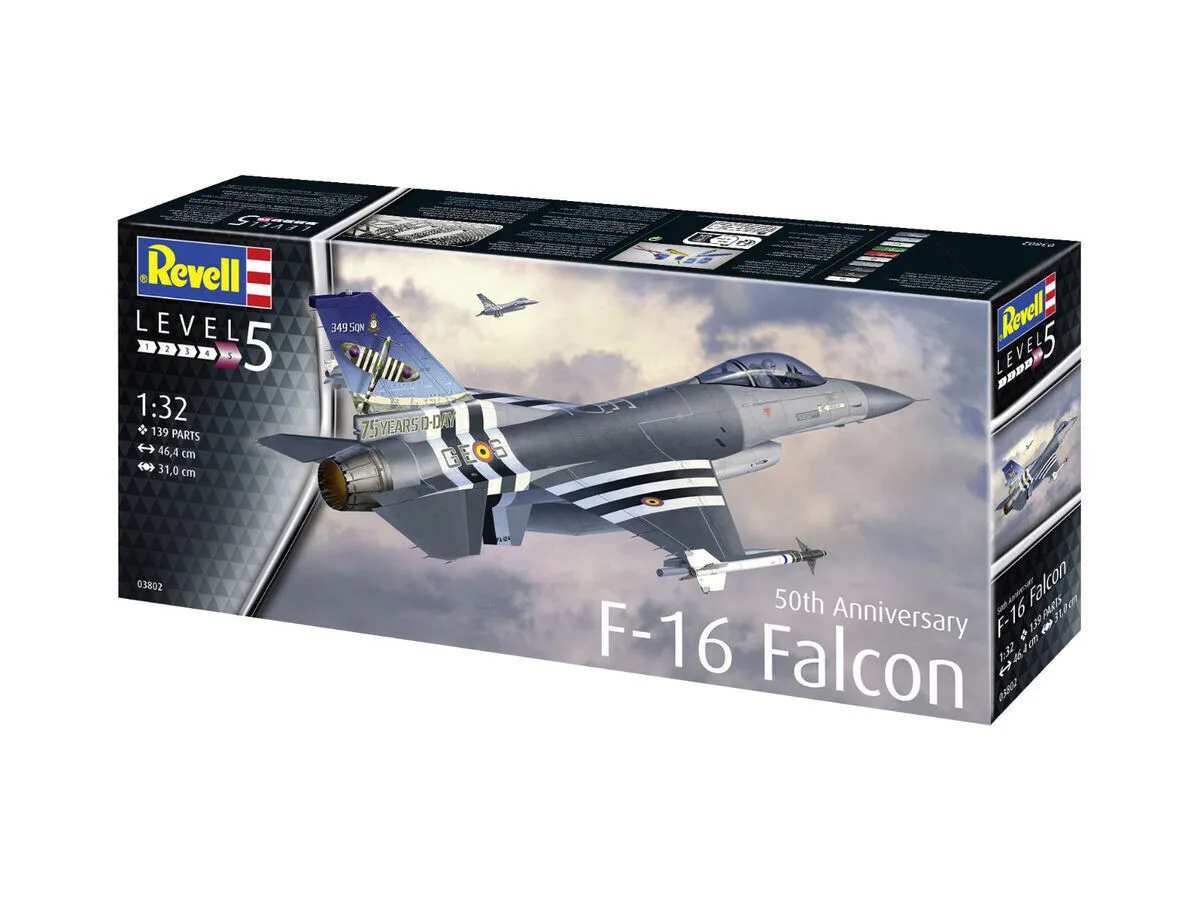 20240521103622_revell_50th_anniversary_f_16_falcon_figoura_montelismou_150_kommation_22198 Revell 50th Anniversary F-16 Falcon Φιγούρα Μοντελισμού 150 Κομματιών σε Κλίμακα 1:32 45.3εκ. 22198 - Image 1