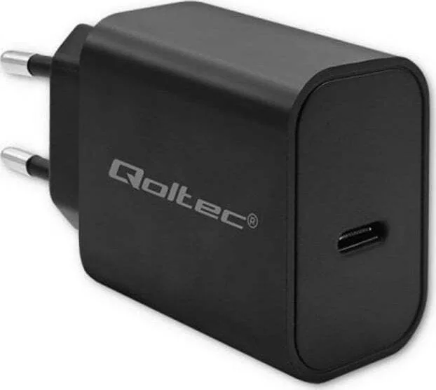 Qoltec Φορτιστής Χωρίς Καλώδιο με Θύρα USB-C 20W Power Delivery Μαύρος (Super Quick) - Image 1