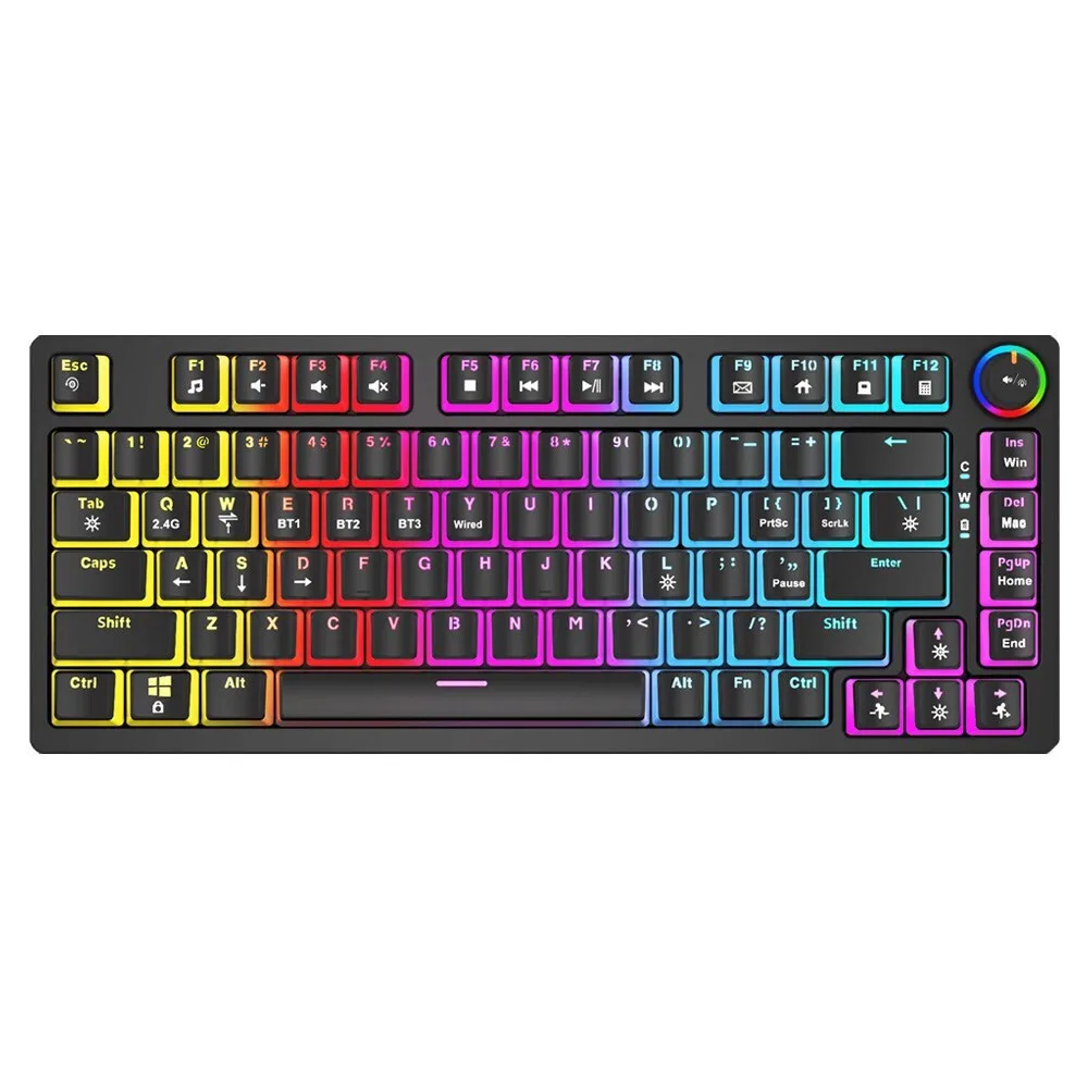 Savio Phenix Red Pudding Ασύρματο Gaming Μηχανικό Πληκτρολόγιο 75% με Gateron Red διακόπτες και RGB φωτισμό (Αγγλικό US) - Image 1