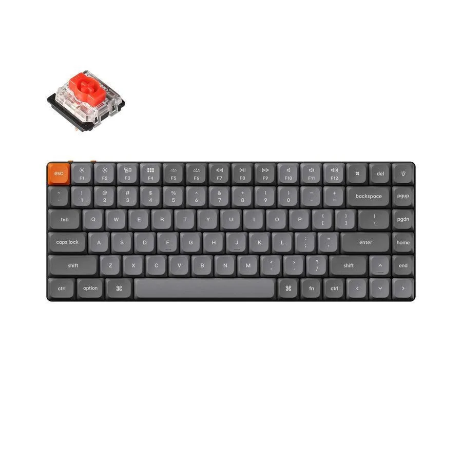 Keychron K3M-H1 Max K3M-H1 Ασύρματο Gaming Μηχανικό Πληκτρολόγιο 75% με Gateron Low Profile Red διακόπτες και RGB φωτισμό (Αγγλικό US) Γκρι - Image 1