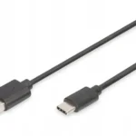 Digitus USB 2.0 Cable USB-C male - USB-A Μαύρο 1.8m (AK-300154-018-S)