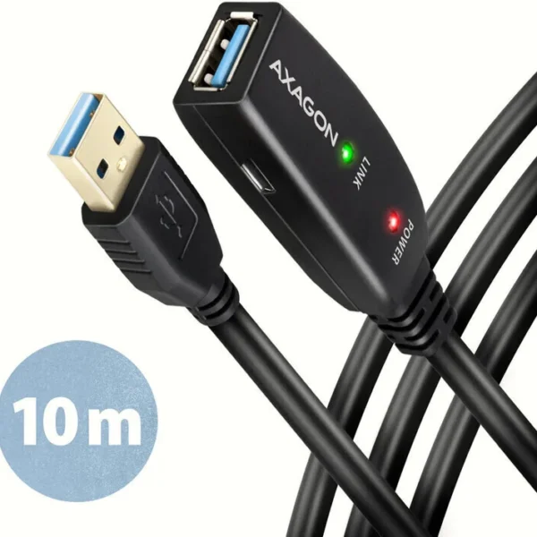 Axagon USB 3.0 Cable USB-A male - USB-A female Μαύρο 10m ADR-310
