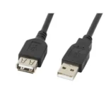 Lanberg USB 2.0 Cable USB-A male - USB-A female 5m (CA-USBE-10CC-0050-BK)