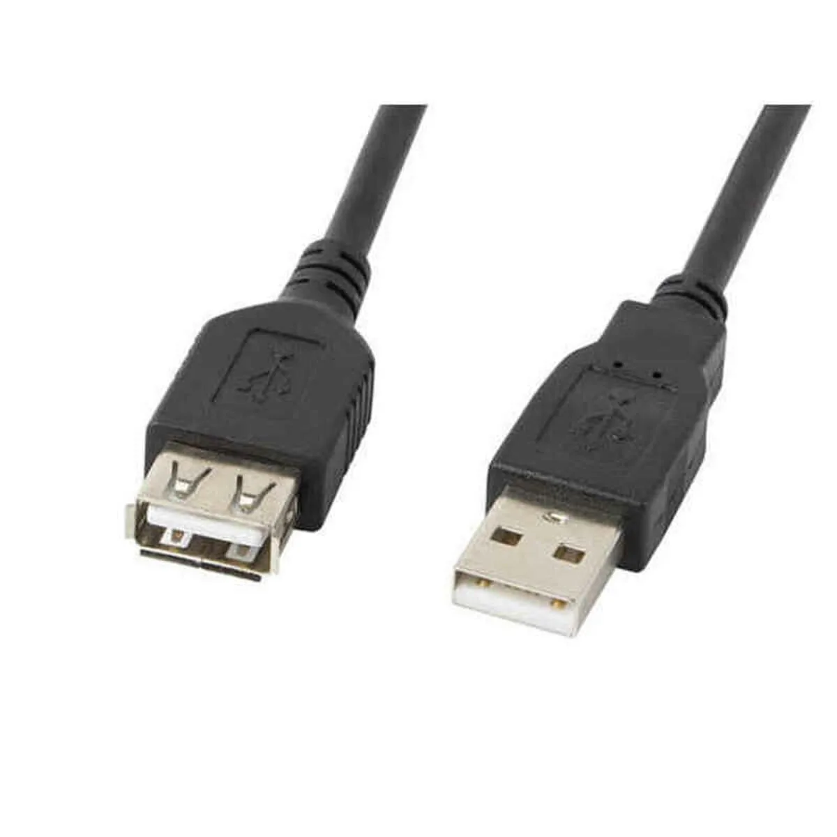 Lanberg USB 2.0 Cable USB-A male - USB-A female 5m (CA-USBE-10CC-0050-BK) - Image 1