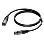 Procab Cable XLR male - XLR female Μαύρο 3m (CAB901/3)