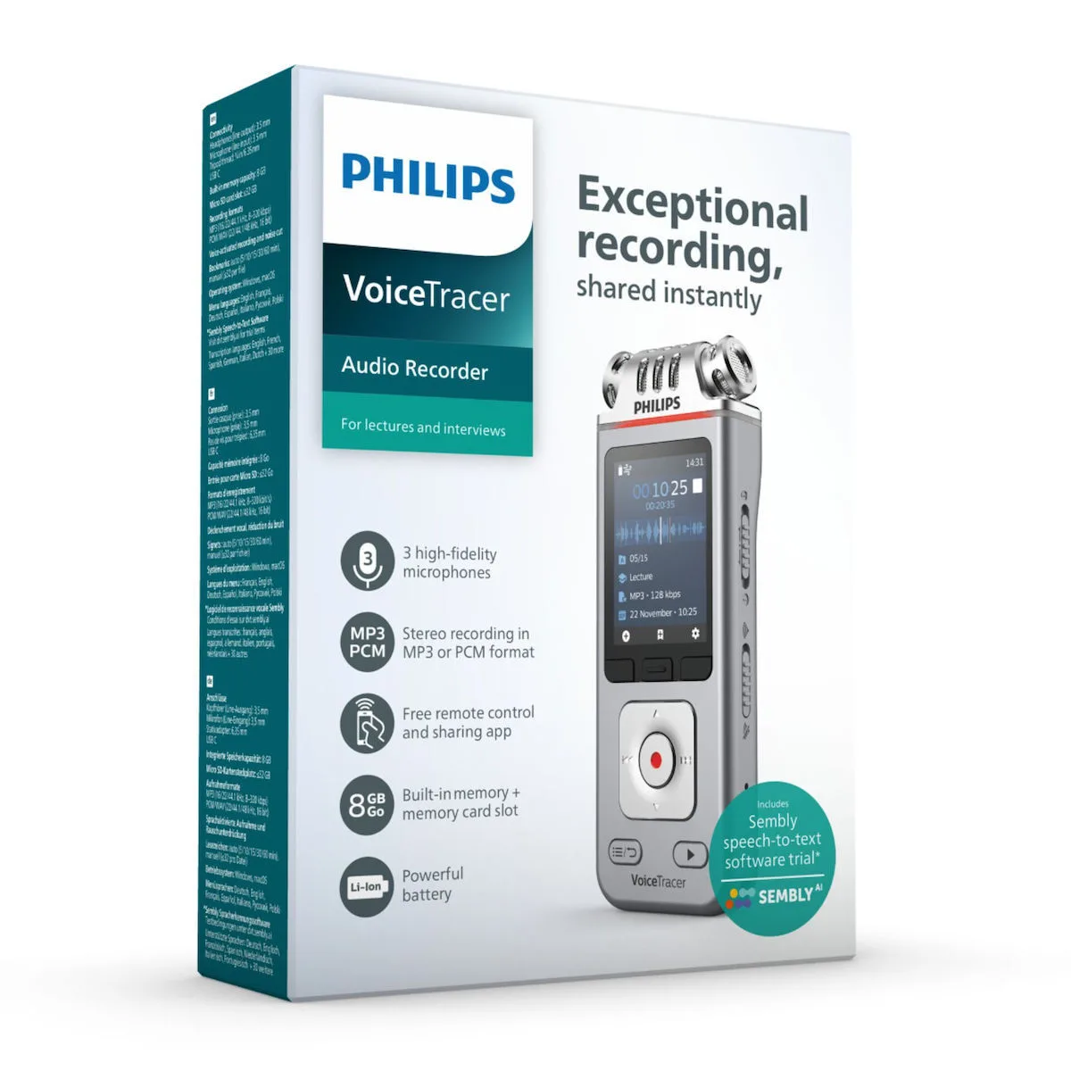 20240812111959_philips_syskeyi_ypagoreysis Philips Συσκευή Υπαγόρευσης Dvt 4115 DVT4115 με Eσωτερική Μνήμη 8GB - Image 1