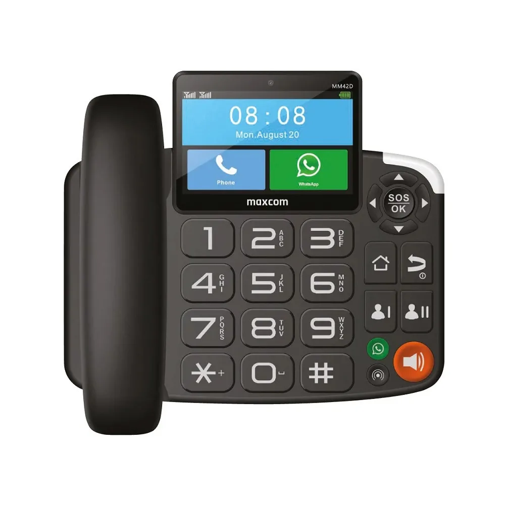 MaxCom MM42D SE 4G Ενσύρματο Τηλέφωνο Γραφείου για Ηλικιωμένους Μαύρο - Image 1