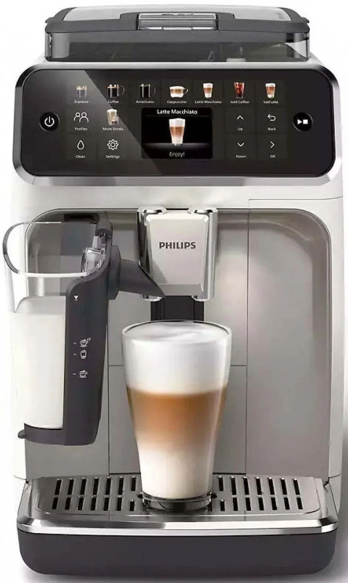 Philips Series 5500 Αυτόματη Μηχανή Espresso 1500W Πίεσης 15bar για Cappuccino με Μύλο Άλεσης Λευκή - Image 1