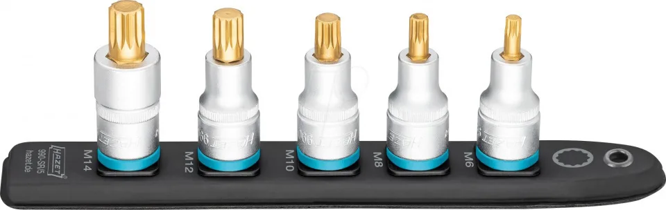 Σετ Πρίζας Hazet Smartrail 1/2" Εσωτερική Αυλάκωση 5 Τεμάχια Μαύρο M6 M14 Κοντό - Image 1