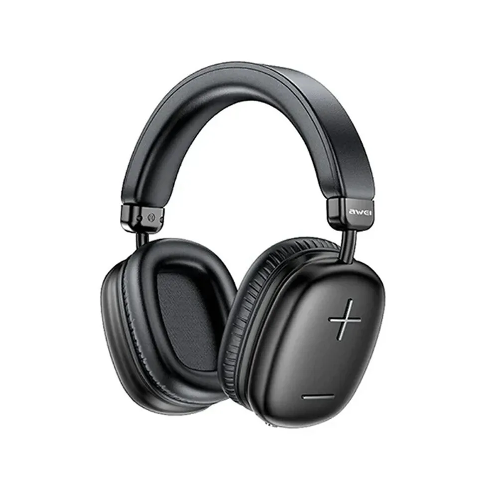 20240916115239_awei_at6_asyrmata_bluetooth_over_ear_akoustika_mayra Awei AT6 Ασύρματα / Ενσύρματα Over Ear Ακουστικά με 18 ώρες Λειτουργίας και Quick Charge Μαύρα - Image 1