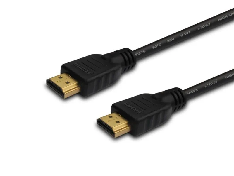 20240919115812_savio_hdmi_1_4_cable_hdmi_male_hdmi_male_2m_mayro Savio HDMI 1.4 Cable HDMI male - HDMI male 2m Μαύρο - Image 1