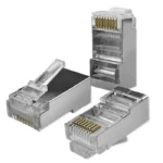 Pass-through Rj45 Connector Cat5e Ftp Gold-plated Contacts 100 Pieces