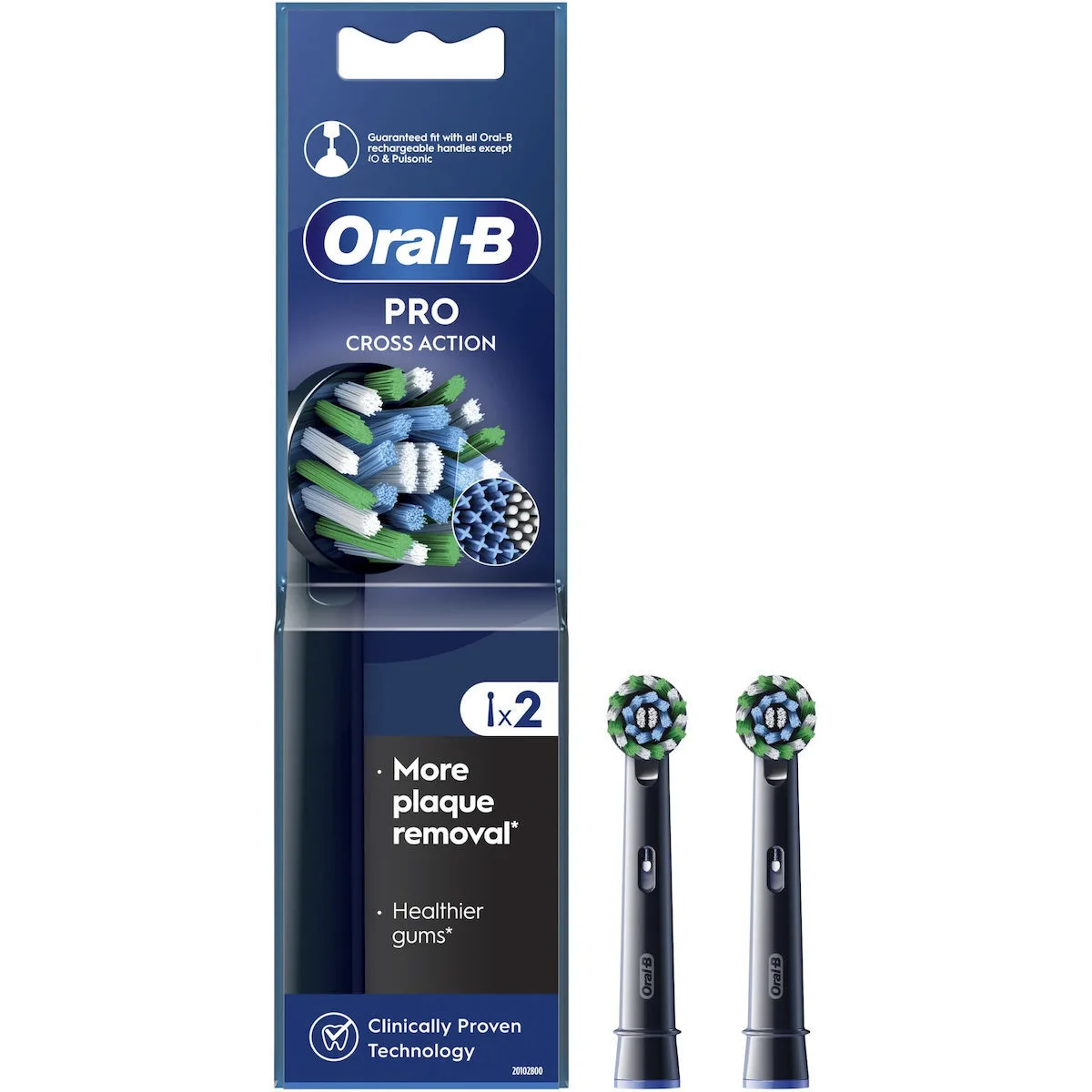 20240924105155_oral_b_cross_action_antallaktikes_kefales_gia_ilektriki_odontovourtsa_2tmch Oral-B Pro CrossAction Ανταλλακτικές Κεφαλές για Ηλεκτρική Οδοντόβουρτσα Black 2τμχ - Image 1