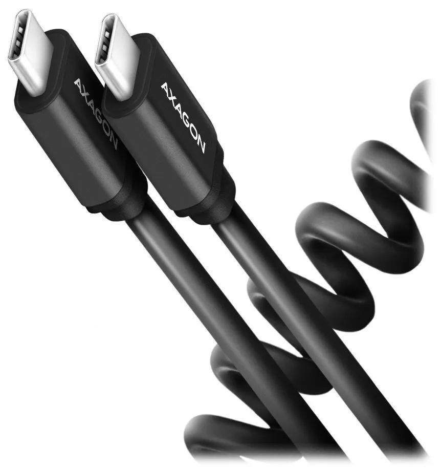 20241001165051_axagon_spiral_usb_2_0_cable_usb_c_male_usb_c_male_mayro_0_6m_bucm_cm10tb Axagon Spiral USB 2.0 Cable USB-C male - USB-C 60W Μαύρο 0.6m (BUCM-CM10TB) - Image 1