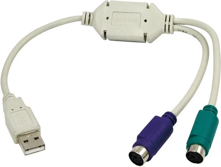 LogiLink AU0004A Μετατροπέας USB-A male σε PS/2 2x female Λευκό 1τμχ - Image 1