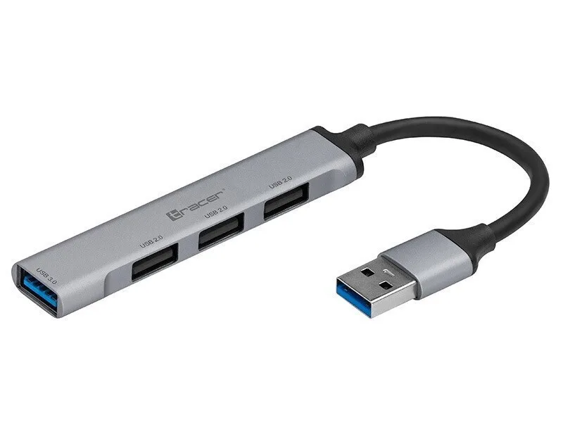 20241002145545_tracer_h41_usb_2_0_hub_3_thyron_me_syndesi_usb_a_gri_trapod47000 Tracer H41 USB 2.0 Hub 3 Θυρών με σύνδεση USB-A Γκρι (TRAPOD47000) - Image 1