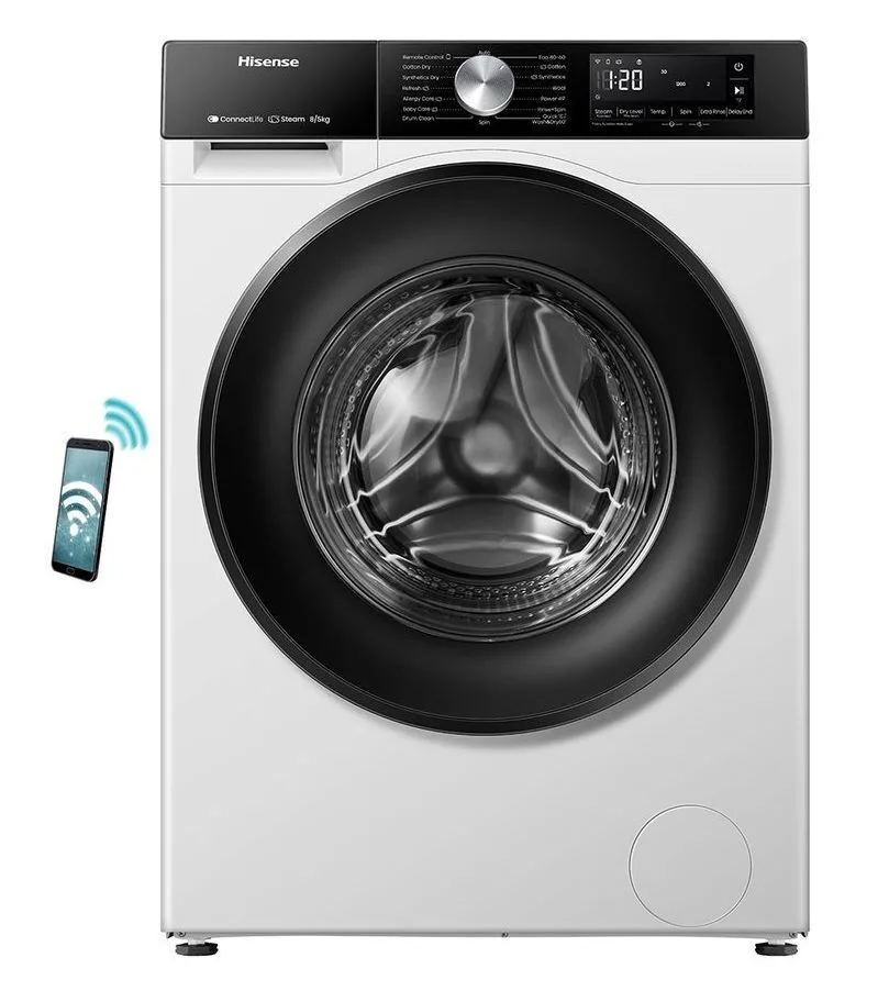 Hisense WD3S8043BW3 Πλυντήριο-Στεγνωτήριο Ρούχων 8kg/5kg Ατμού 1400 Στροφές με Wi-Fi - Image 1