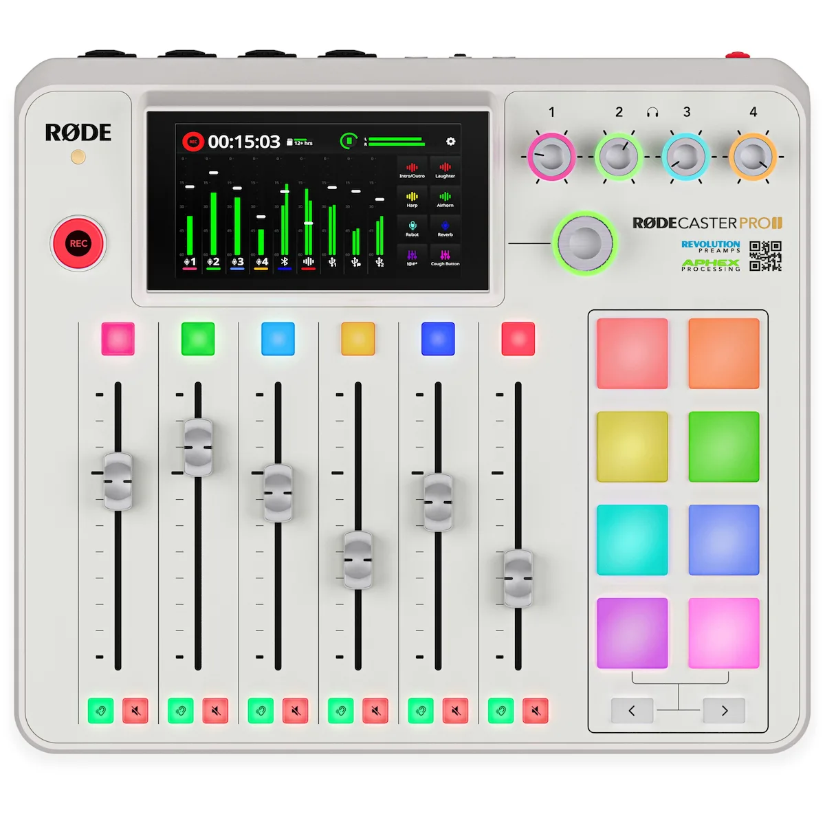 20241003134054_rode_rodecaster_pro_ii_analogiki_konsola_4_kanalion_bluetooth_white Rode Rodecaster Pro II Αναλογική Κονσόλα 4.0 Καναλιών & Bluetooth White - Image 1