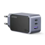 Ugreen Φορτιστής Χωρίς Καλώδιο GaN με Θύρα USB-A και 2 Θύρες USB-C 65W Power Delivery / Quick Charge 3.0 Γκρι (Nexode Air X553)