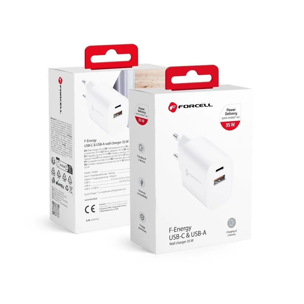 20241111122253_forcell_fortistis_choris_kalodio_me_thyra_usb_a_kai_thyra_usb_c_35w_power_delivery_quick_charge_4_0_leykos_f_energy Forcell Φορτιστής Χωρίς Καλώδιο με Θύρα USB-A και Θύρα USB-C 35W Power Delivery / Quick Charge 4.0 Λευκός (F-Energy) - Image 1