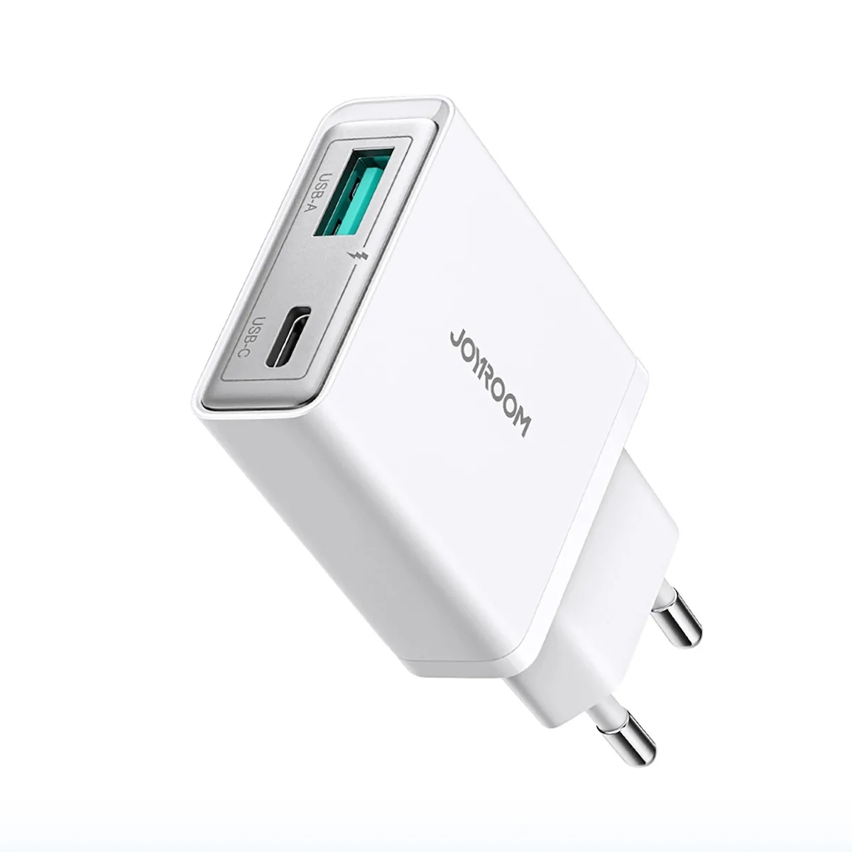 20241127115141_joyroom_fortistis_me_ensomatomeno_kalodio_me_thyra_usb_a_kai_thyra_usb_c_20w_leykos_jr_tcf14 Joyroom Φορτιστής με Ενσωματωμένο Καλώδιο με Θύρα USB-A και Θύρα USB-C 20W Power Delivery / Quick Charge 3.0 Λευκός (JR-TCF14) - Image 1