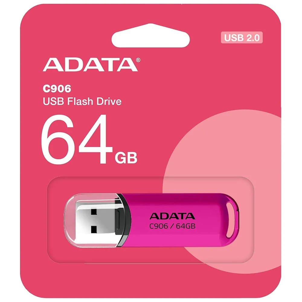 20241205161218_adata_c906_64gb_usb_2_0_stick_roz Adata C906 64GB USB 2.0 Stick Ροζ - Image 1