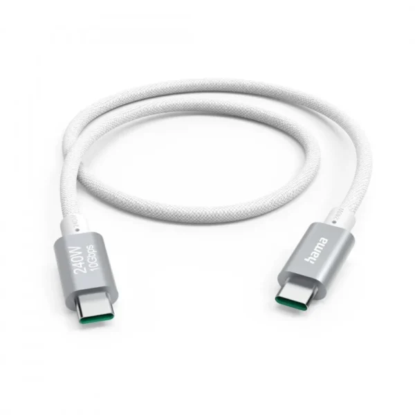 HAMA USB 2.0 Cable USB-C male - USB-C 240W Λευκό 1.5m 00201724