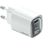 Usams Φορτιστής Χωρίς Καλώδιο GaN με Θύρα USB-A και Θύρα USB-C 30W Λευκός (CC229)