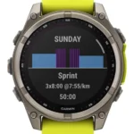 Garmin Fenix 8 Solar Titanium 47mm Αδιάβροχο Smartwatch με Παλμογράφο (Sapphire, Titanium With Amp Yellow/Graphite Silicone Band)