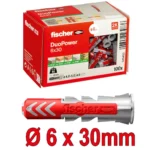 Fischer 535453 Βύσμα Πλαστικό Duopower Ø6x30mm 100 Τεμ