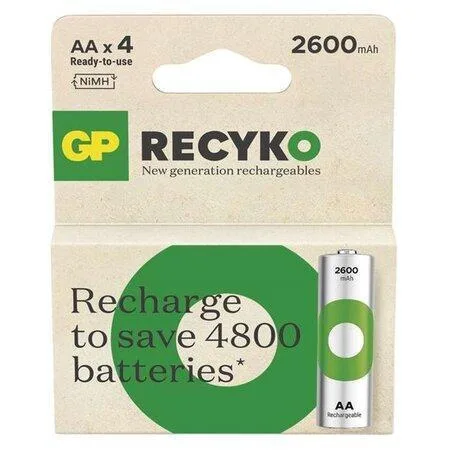 Genius Pack Επαναφορτιζόμενες Μπαταρίες AA Ni-MH 600mAh 1.2V 4τμχ - Image 1