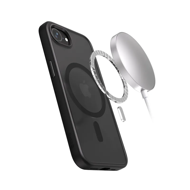 Crong Hybrid Frost Mag Cover Iphone 16e Magsafe Case Black - Image 1