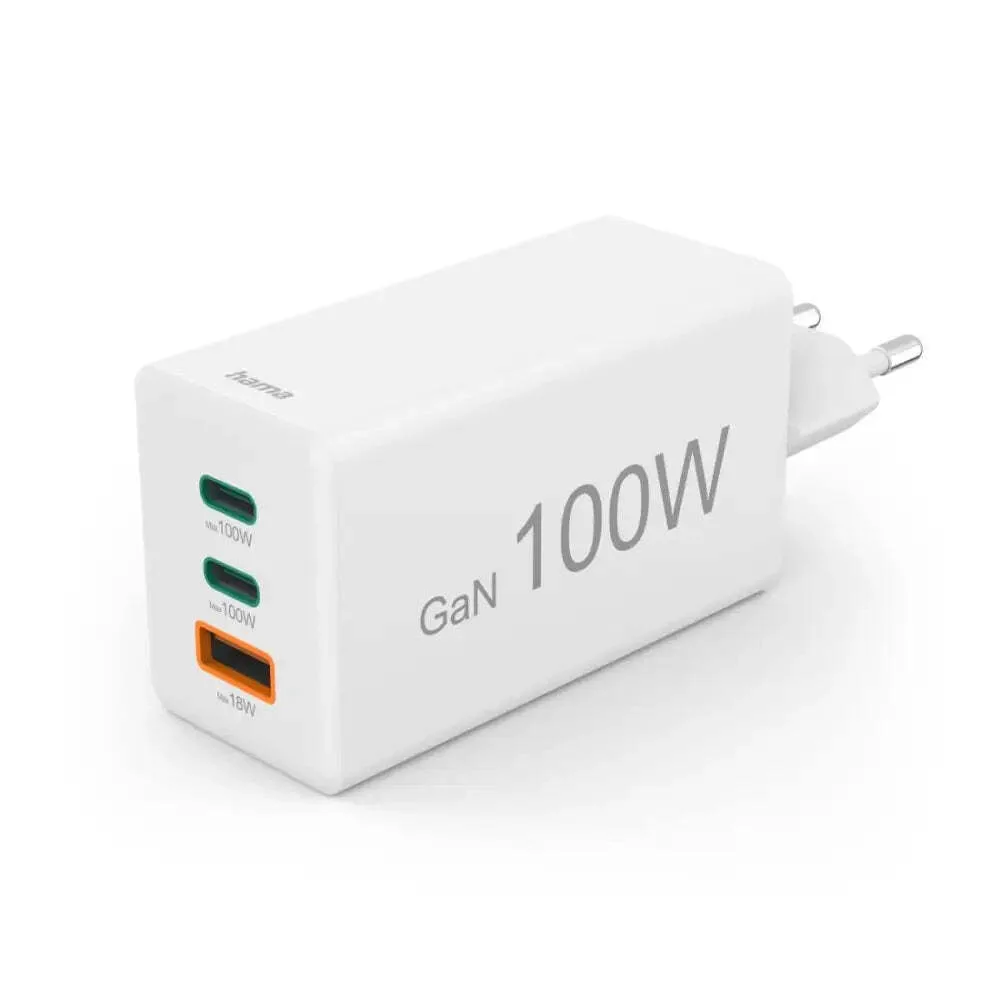 20250228162914_hama_fortistis_choris_kalodio_gan_me_thyra_usb_a_kai_2_thyres_usb_c_100w_power_delivery_leykos_201997 HAMA Φορτιστής Χωρίς Καλώδιο GaN με Θύρα USB-A και 2 Θύρες USB-C 100W Power Delivery Λευκός (201997) - Image 1