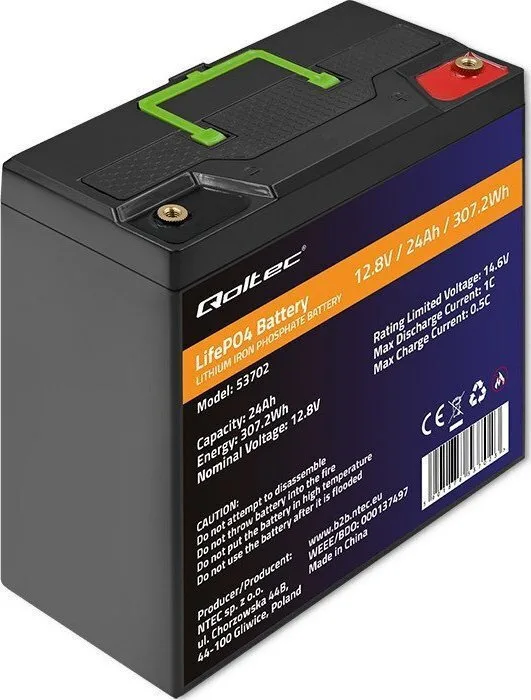 20250317115353_qoltec_mpataria_fotovoltaikon_lithiou_12_8v_24ah Qoltec Μπαταρία Φωτοβολταϊκών Λιθίου 12.8V 24Ah - Image 1