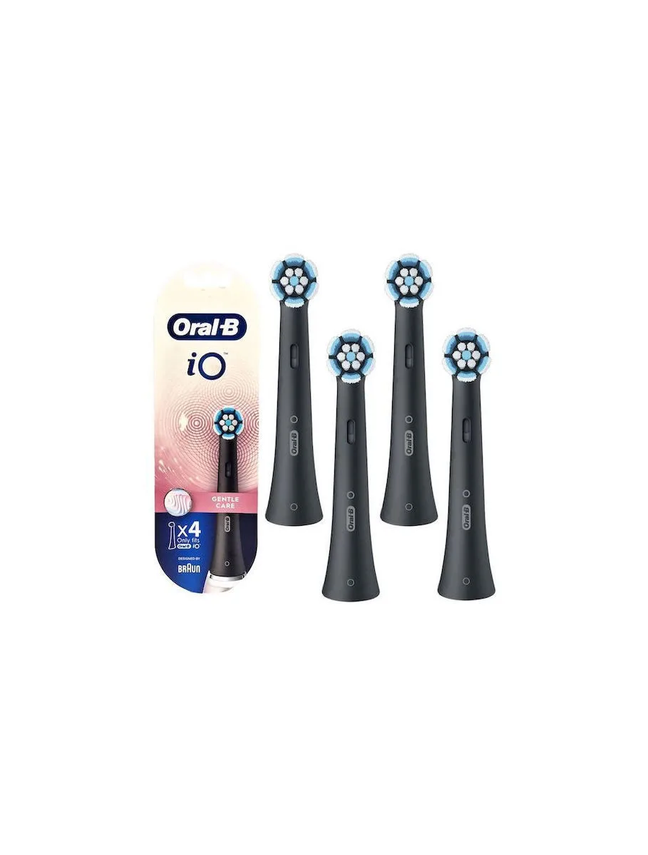 Oral-B iO Gentle Care Ανταλλακτικές Κεφαλές για Ηλεκτρική Οδοντόβουρτσα Black 4τμχ - Image 1