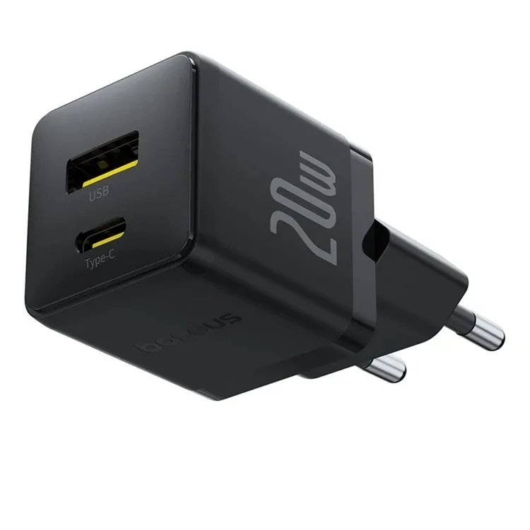 Baseus Φορτιστής Χωρίς Καλώδιο με Θύρα USB-A και Θύρα USB-C 20W Power Delivery / Quick Charge 3.0 Μαύρος (Palm) - Image 1
