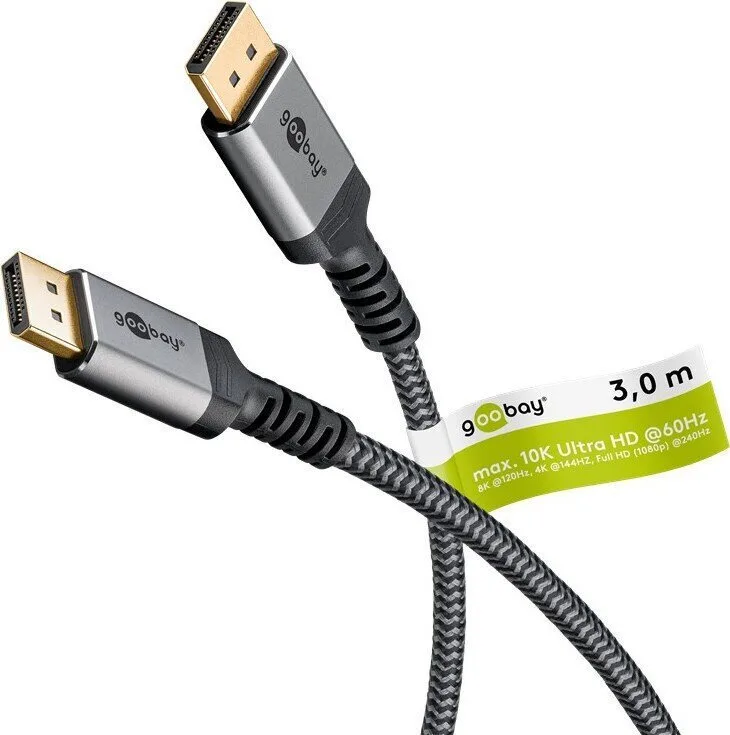 Goobay Cable DisplayPort male - DisplayPort male 3m Γκρι (75681) - Image 1