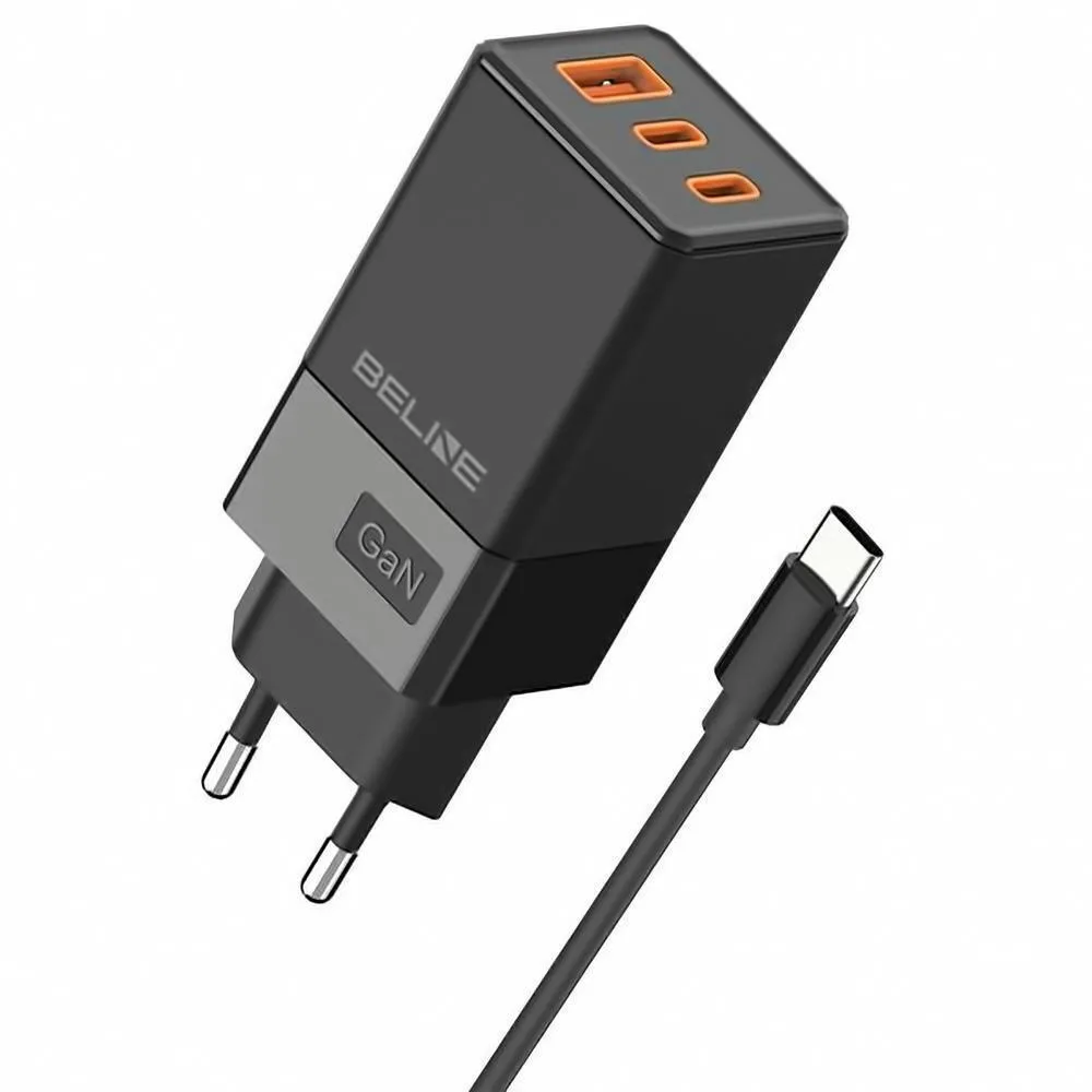 20250508151735_beline_fortistis_gan_me_thyra_usb_a_kai_2_thyres_usb_c_kai_kalodio_usb_c_usb_c_65w_power_delivery_quick_charge_3_0_mayros Beline Φορτιστής GaN με Θύρα USB-A και 2 Θύρες USB-C και Καλώδιο USB-C - USB-C 65W Power Delivery / Quick Charge 3.0 Μαύρος - Image 1